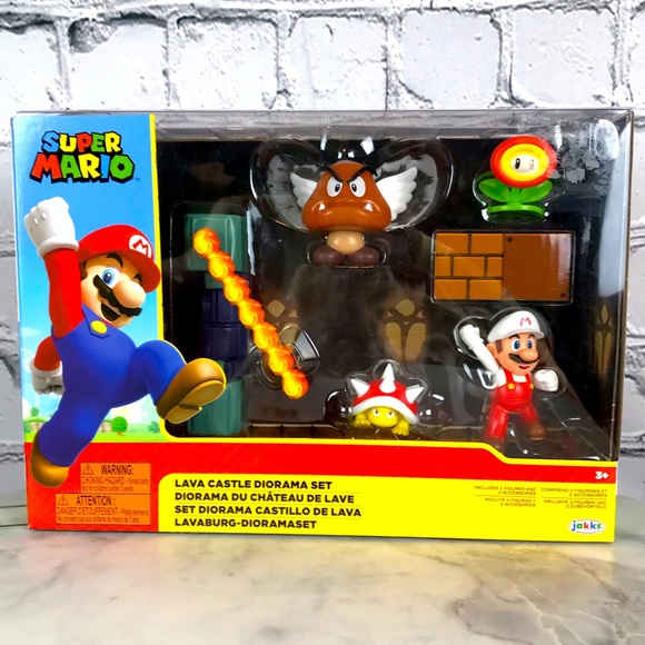 Nintendo Toys Super Mario Lava Castle Diorama Set New Kids Toys